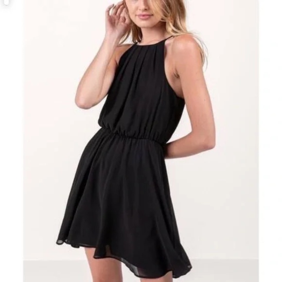 Francesca's Black Short Halter Dress - Picture 1 of 6